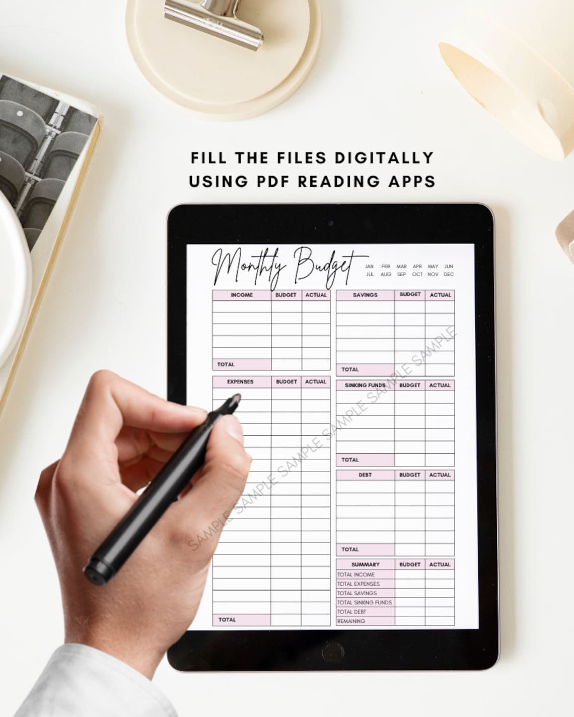 MONTHLY Budget Overview Template Printable Budget Binder Etsy