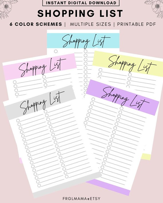 Printable Shopping List Grocery List Printable Simple | Etsy UK