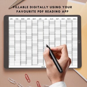 2025 Year Planner - Yearly Planner on 1 Page Landscape, Vertical ...