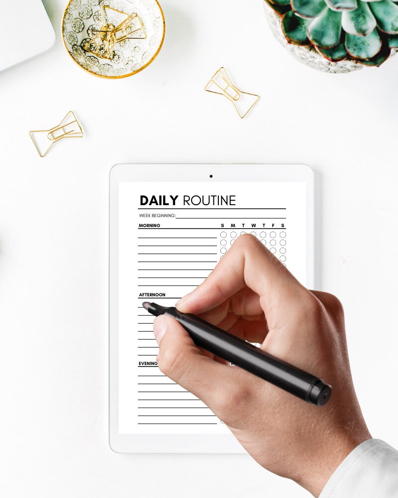 Daily Routine Tracker Printable: Habit Checklist (A4/A5 & US Letter PDF ...