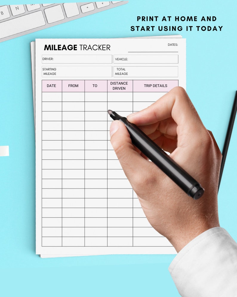 Distance Tracker Fill In Printable Mileage Tracker: Business & Work Trip Log (PDF Download) - Etsy