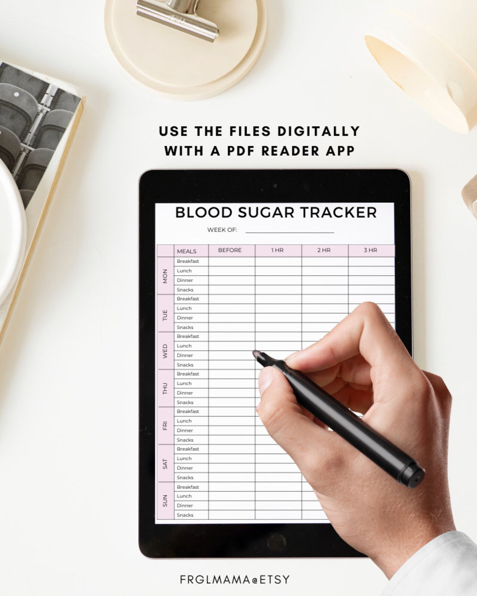 Blood Sugar Tracker Printable Template, Blood Glucose Tracker, Diabetic ...