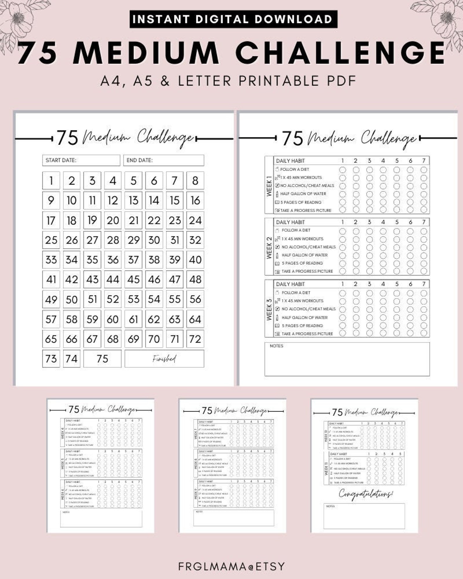 75 Soft Challenge Free Printable Free Printable Calendar