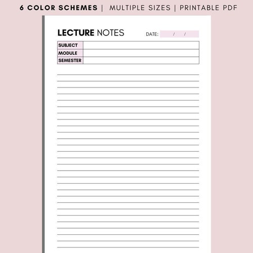 Printable Notes Pages Print at Home Planner Pages Note - Etsy