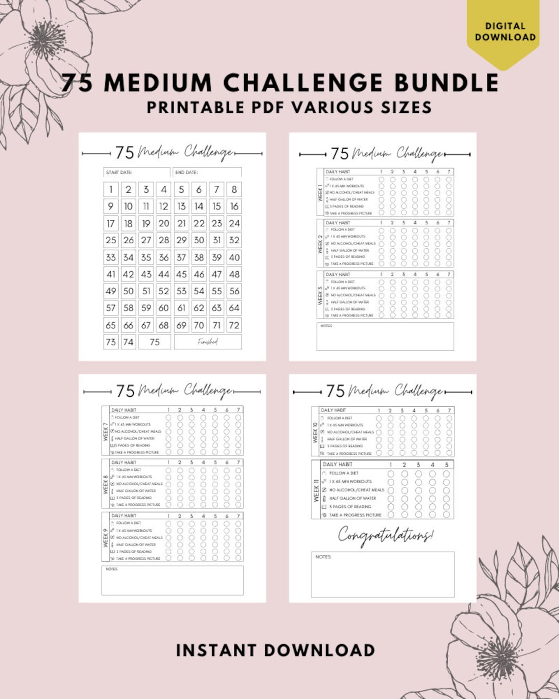 75 Medium Challenge Printable Customize And Print