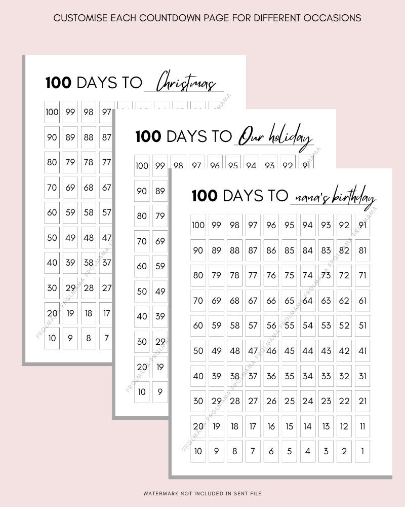 100-day-countdown-printable-planner-countdown-calendar-fitness-journal-self-improvement-weight-loss-challenge-wedding-countdown-pdf-etsy