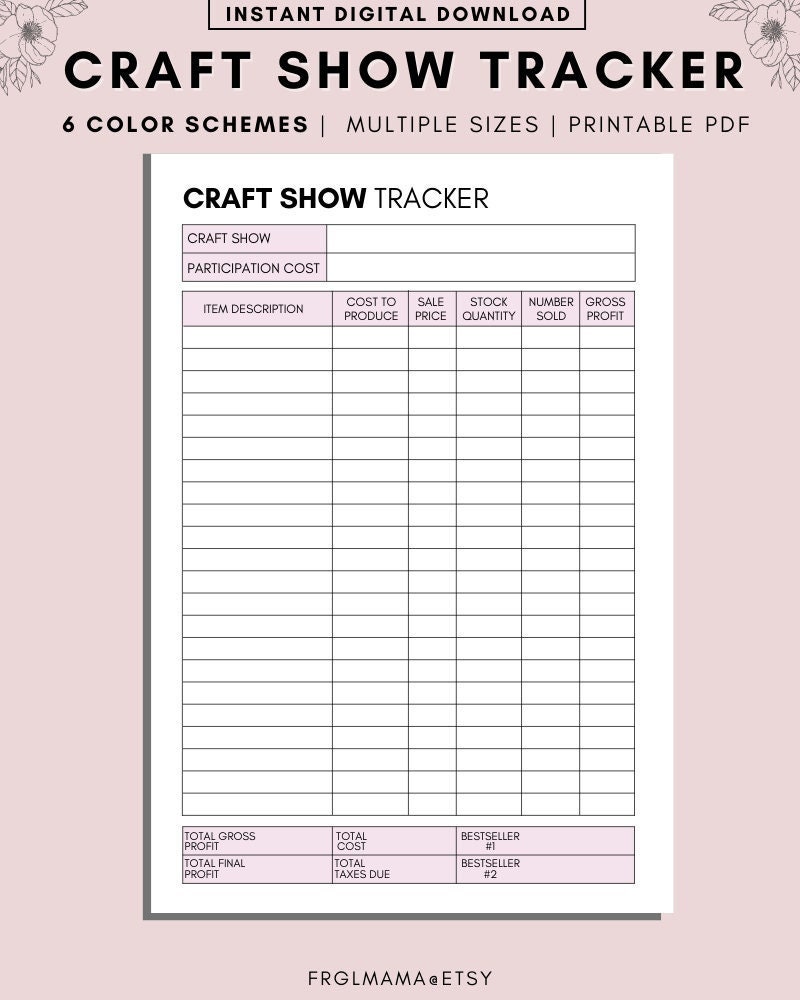 Craft Show Tracker Printable, Craft Fair Planners, Business Forms Digital File Forms, Craft Show Documents, A4 A5 Letter PDF - Etsy craft-show-tracker-printable-craft-fair-planners-business-forms-digital-file-forms-craft-show-documents-a4-a5-letter-pdf-etsy