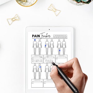 Printable Pain Tracker, Chart Monthly Symptom Frequency &amp; Severity ...