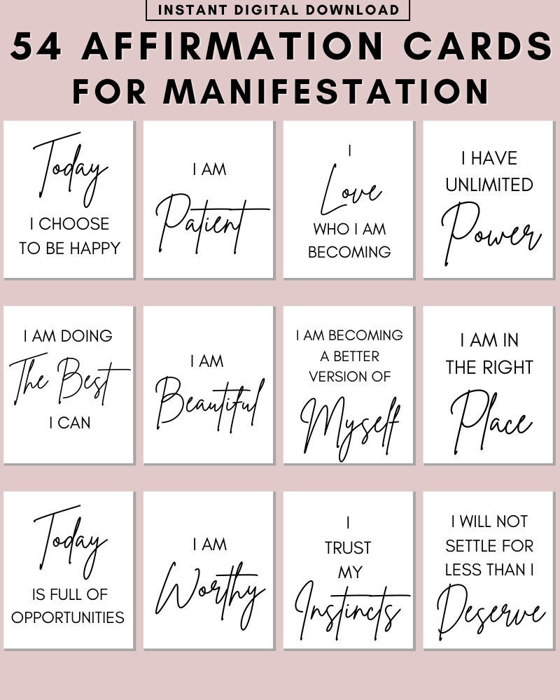 365 AFFIRMATIONS Printable Quotes Daily Mantra Positivity Mindfulness  Manifestation Inspiration Encouragement Healing Self Care Files 