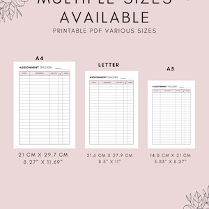 Assignment Tracker Printable: Homework & Assessment List (PDF) - Etsy