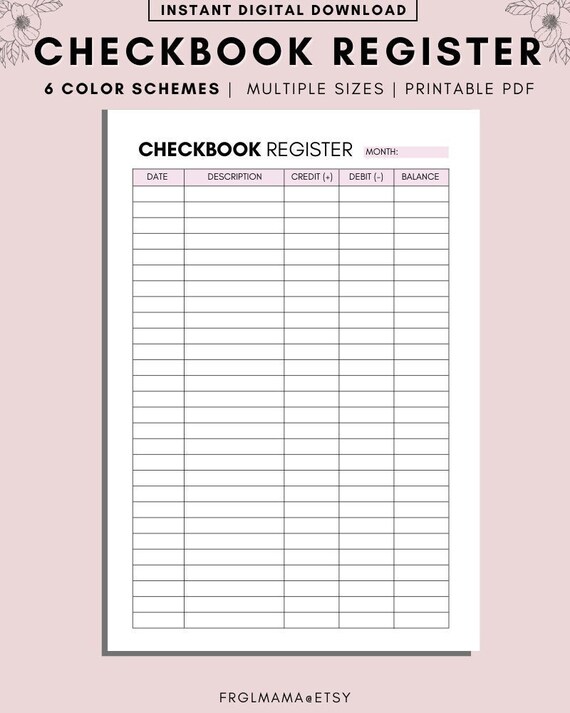 thumbnail image 2 of 24-Pack Personal Check Registers – Easy To Read Transaction Log, Checkbook Inserts 2 of 6
