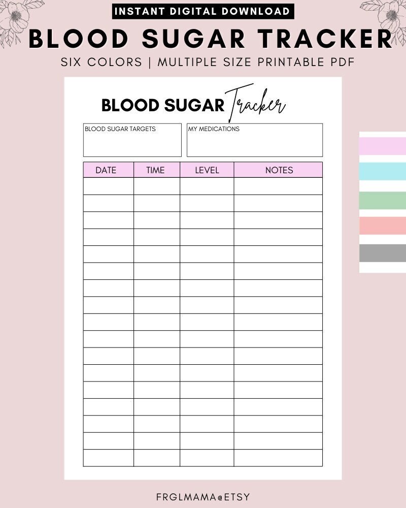 blood-sugar-log-printable-blood-sugar-reading-tracker-blood-glucose-tracker-diabetes-printable-planner-inserts-pdf-a4-letter-etsy for Free Printable Blood Sugar Tracker Blood Sugar Log Printable - Blood Sugar Reading Tracker - Blood Glucose Tracker - Diabetes Printable - Planner Inserts - PDF - A4 - Letter - Etsy for Free Printable Blood Sugar Tracker