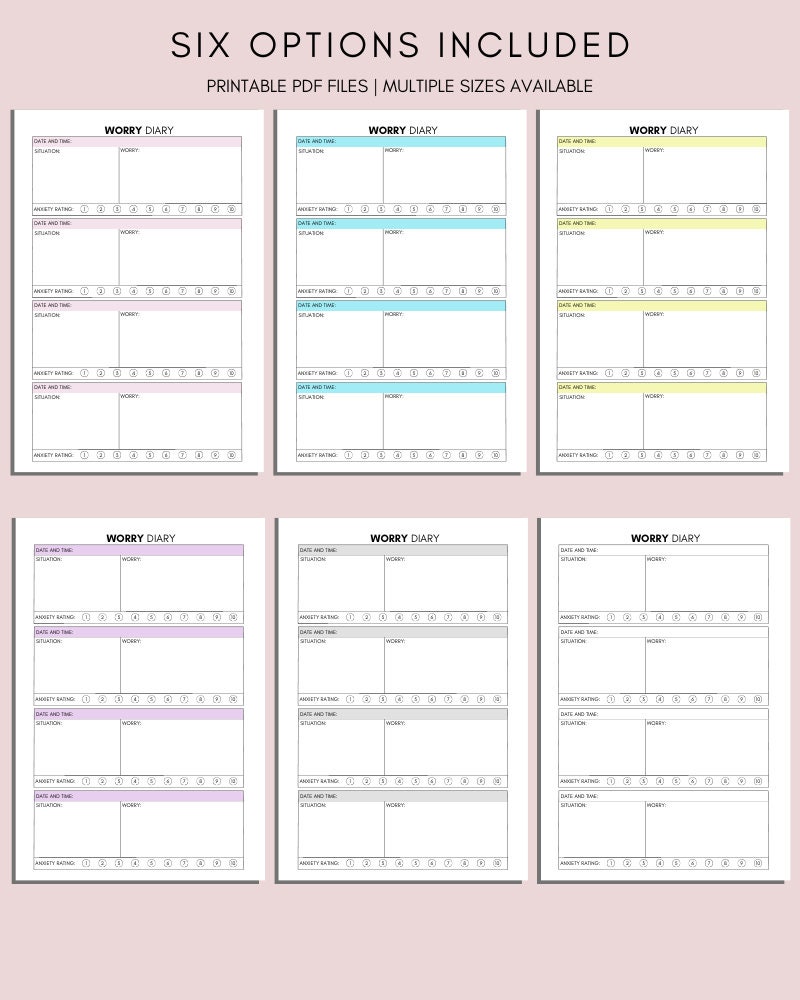 Worry Journal.pdf Daily Worry Diary Printable: Anxiety Journal Prompts (A4 A5 PDF) - Etsy