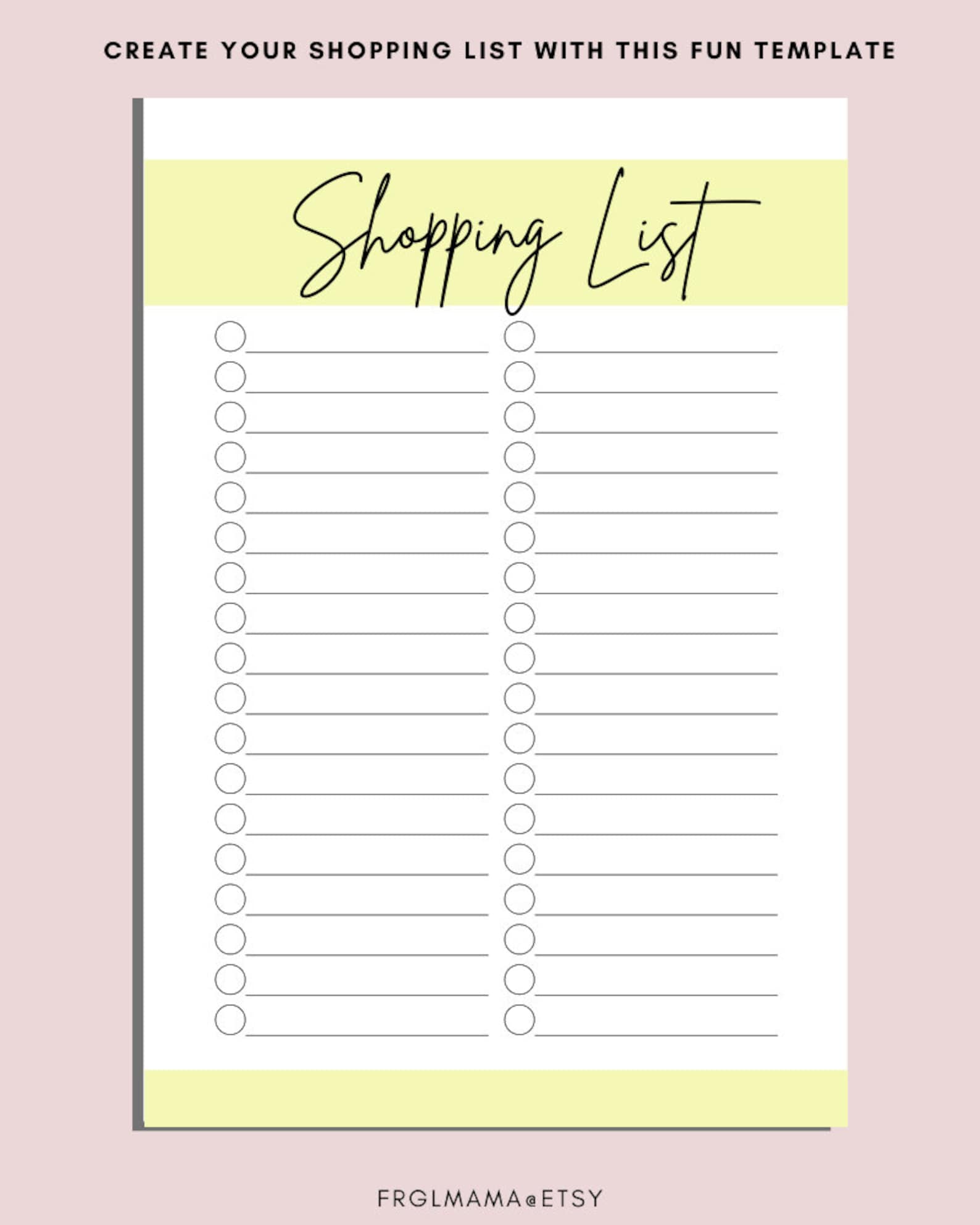 Printable Shopping List Grocery List Printable Simple - Etsy UK