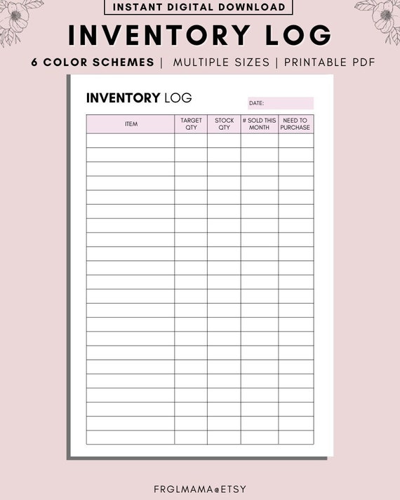 Inventory Management Form, Inventory Sheet, Small Business Organizer,  Inventory List, Product Inventory Tracker Template, A4 A5 LETTER PDF -   Canada