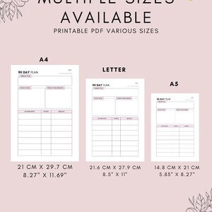 90 Day Plan Template, 90 Day Printable Planner, Countdown Calendar ...