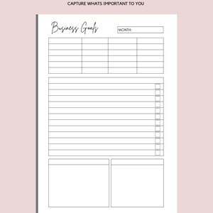 Monthly Business Goals Printable: Small Business Goal Worksheet (A4 A5 PDF) image 3