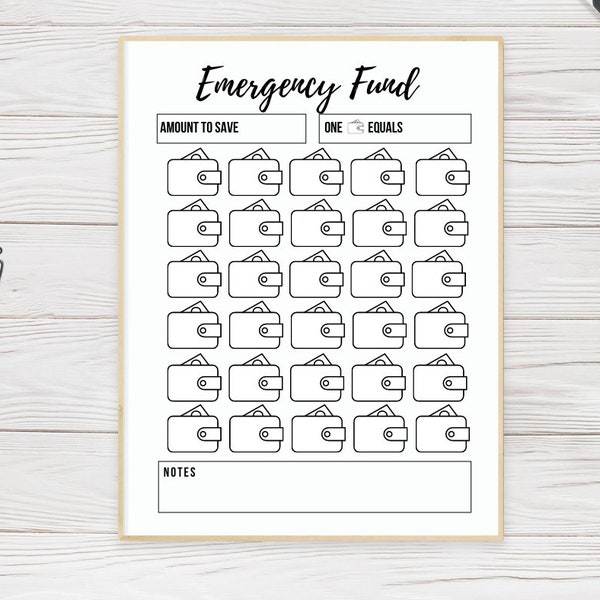 Money Saving Challenge Tracker, Emergency Fund Savings Tracker, Money Saving Challenge Printable, Savings Download Goal Printable