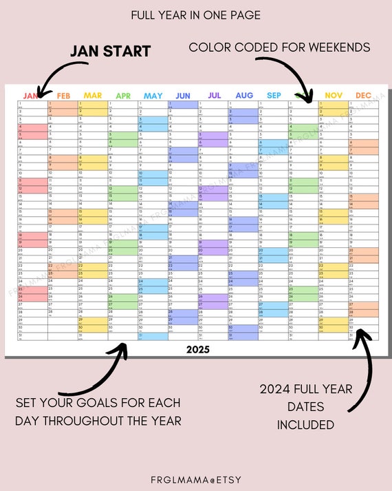 Color Coded Letter Carrier Calendar 2025 darya celestina