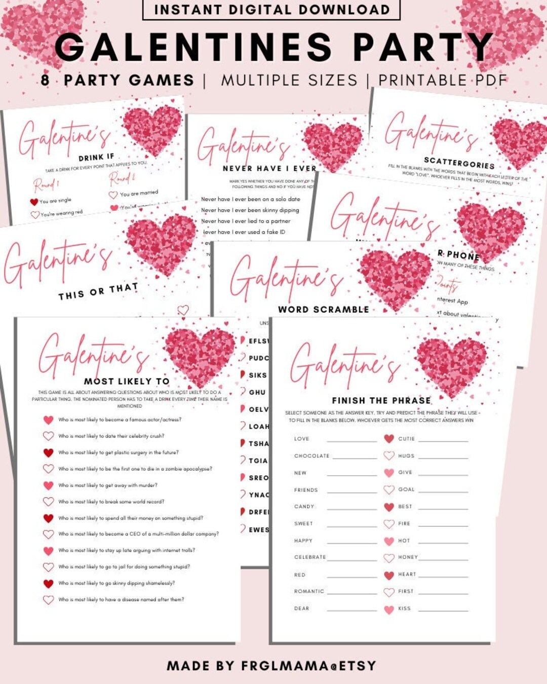 Galentine's Day Games - 8 Printable Games for Kids and Adults ...