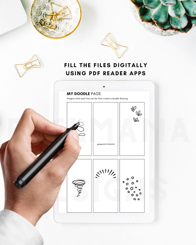 Doodle Pdf Pages Doodle Challenge: Printable Journal Pages for Kids & Adults (PDF) - Etsy