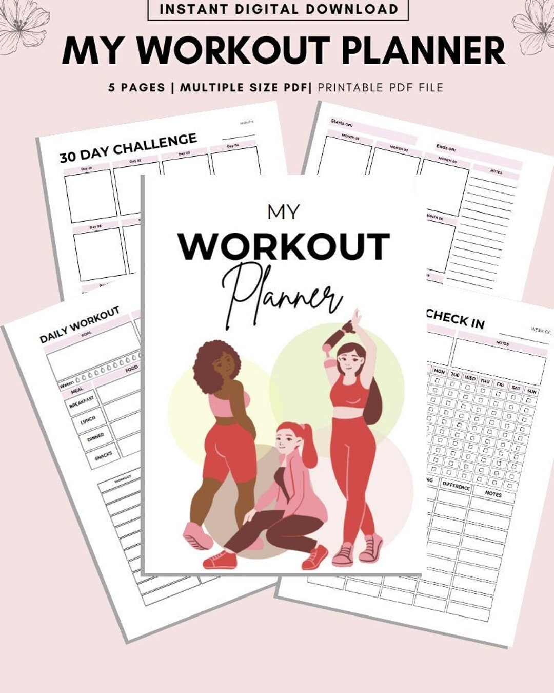 Printable Weight Loss Journal: Food Log, Exercise Chart (PDF Download ...