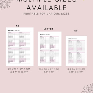 Product Pricing Printable Bundle, Item Pricing, Product Price ...