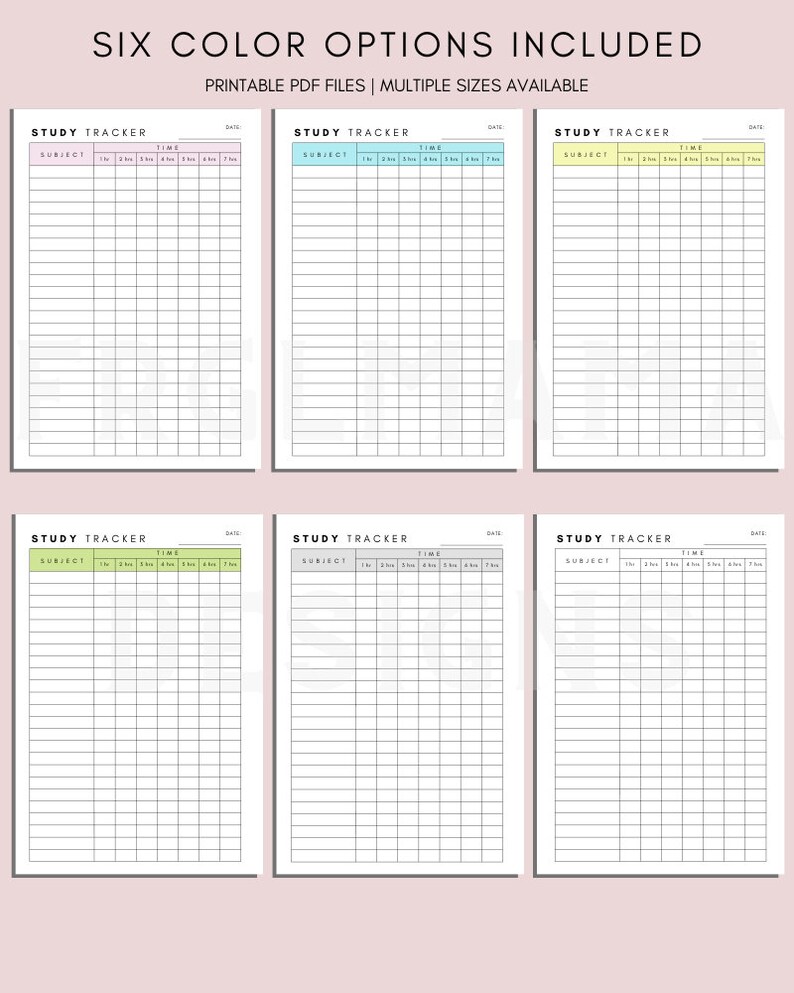 Subject Review Tracker Study Tracker Planner: Exam Prep Kit, Timetable (printable PDF) - Etsy