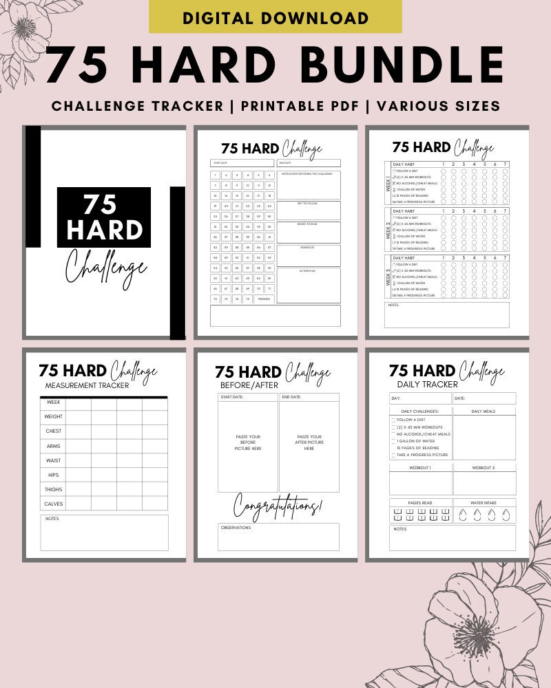 75 Day Hard Challenge Printable