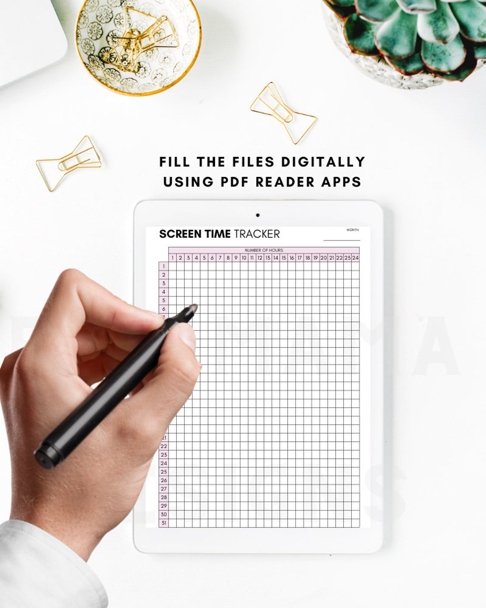 Screen Time Tracker Printable: Daily & Monthly Habit Chart (PDF ...