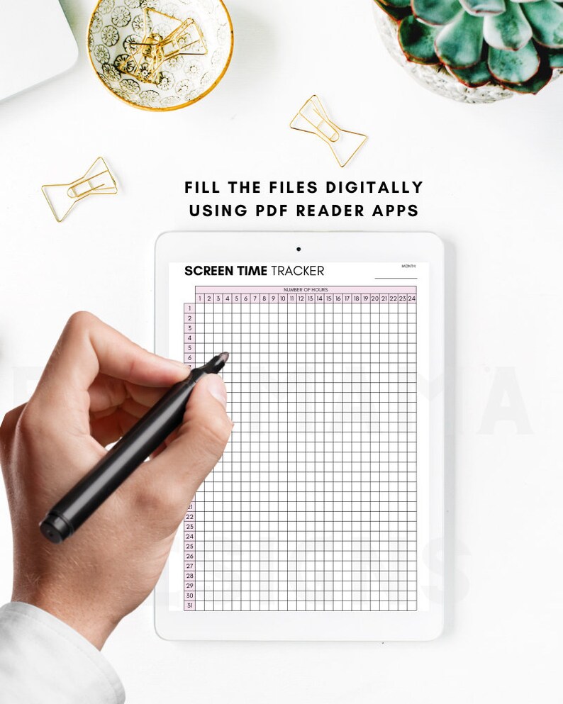 Screen Time Tracker Printable: Daily & Monthly Habit Chart (PDF ...