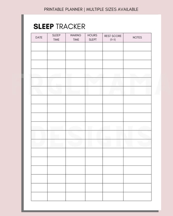 Sleep Tracker Printable Graphic by HelArtShop · Creative Fabrica