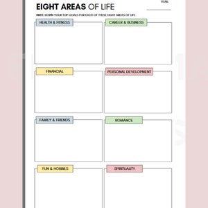 Life Goals Map.pdf 8 Areas of Life Planner: SMART Goals Printable (PDF Download) - Etsy