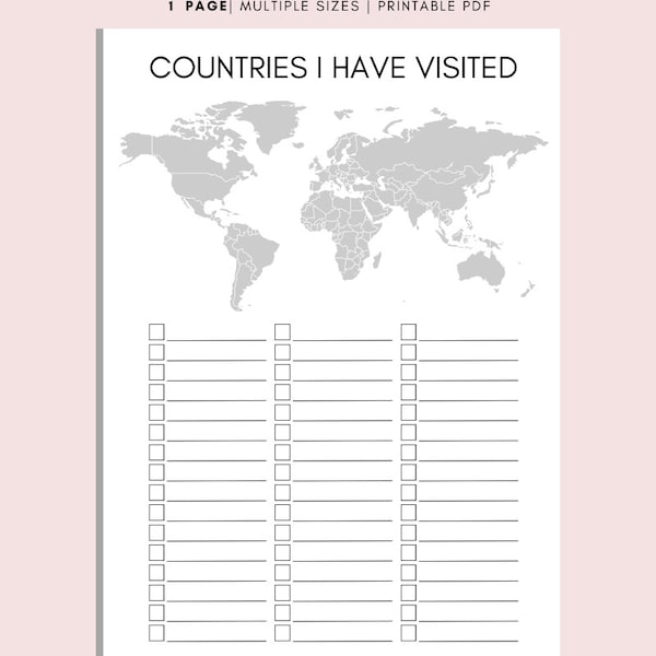 Travel Map, Travel Bucket List Template Landscape, Wanderlust List, Travel To Do List, Dream Trips, Travel Wishlist,