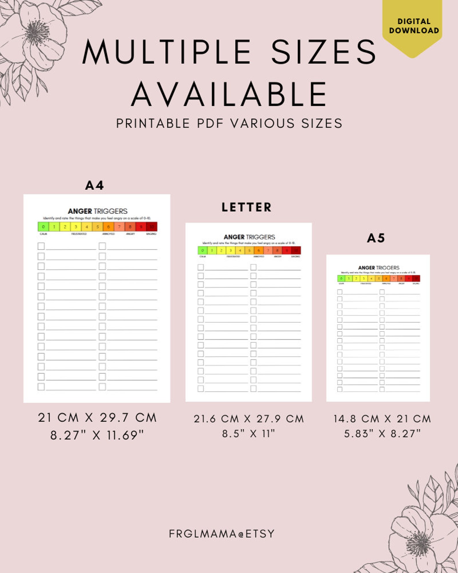 Anger Triggers Worksheet: Emotional Regulation, Therapy Tool (PDF) - Etsy