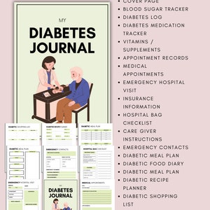 Printable Diabetes Food Journal Daily Tracker, Blood Sugar Log ...