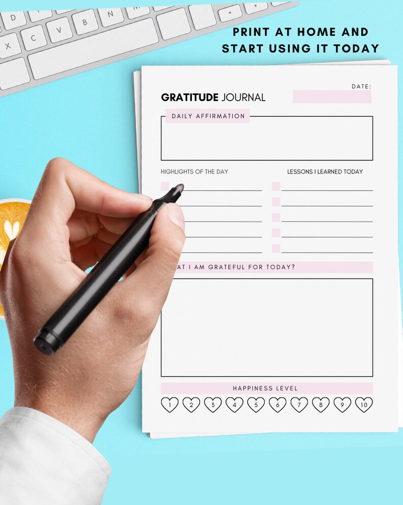 Daily Gratitude Journal Printable: A4 A5 Letter PDF (digital Download ...