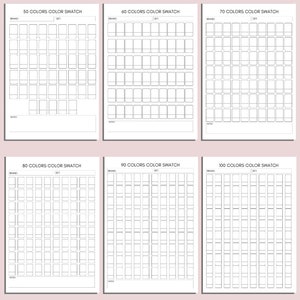 Printable Color Swatch, Color Swatch Chart, Color Swatch Template, DIY Color Swatch Marker ...