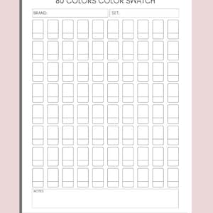Printable Color Swatch Color Swatch Chart Color Swatch Template DIY