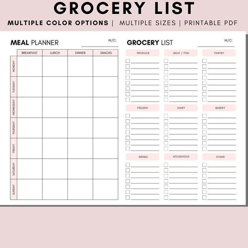 Master Grocery List - Etsy