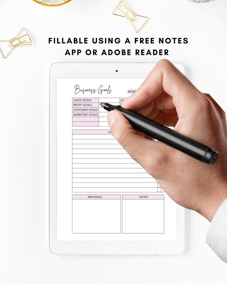 Monthly Business Goals Printable: Small Business Goal Worksheet (A4 A5 PDF) image 5