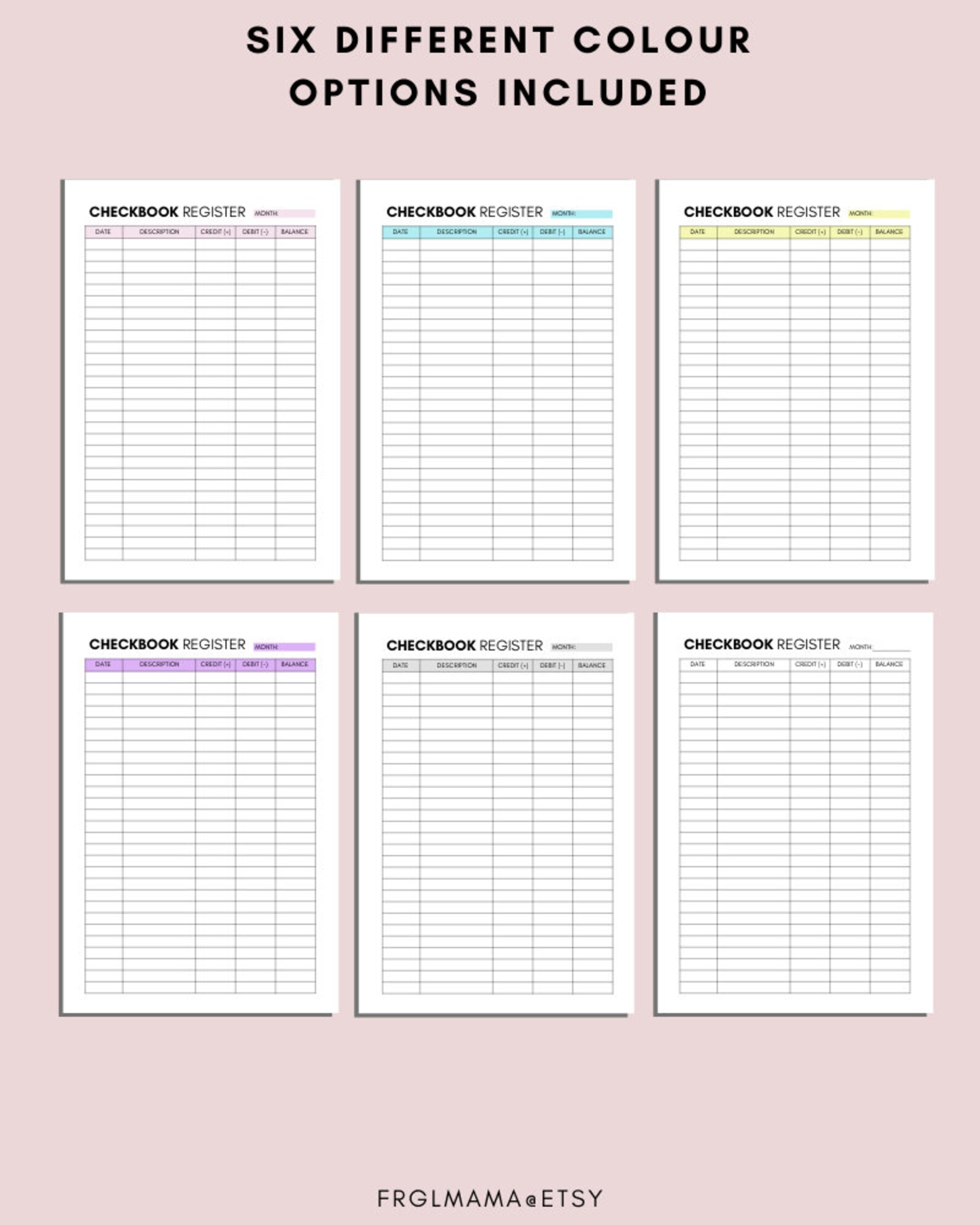 Checkbook Register Printable Transaction Register Planner - Etsy