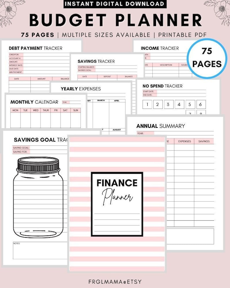 Budget Planner Finance Planner Monthly Budget Planner Printable Budget Binder Bill Tracker Printable Financial Journal A4 A5 LETTER 