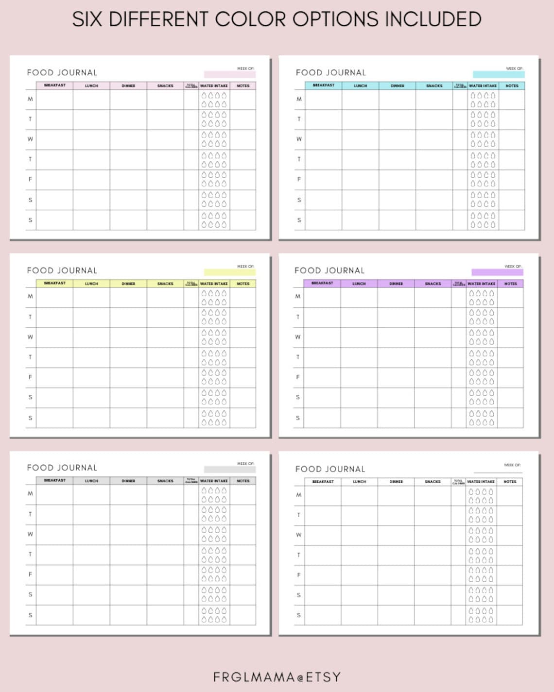 Printable Minimalist Food Journal Weekly Food Journal With - Etsy