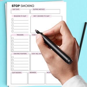 Stop Smoking Planner Printable, Quit Smoking, Quit Smoking Naturally ...