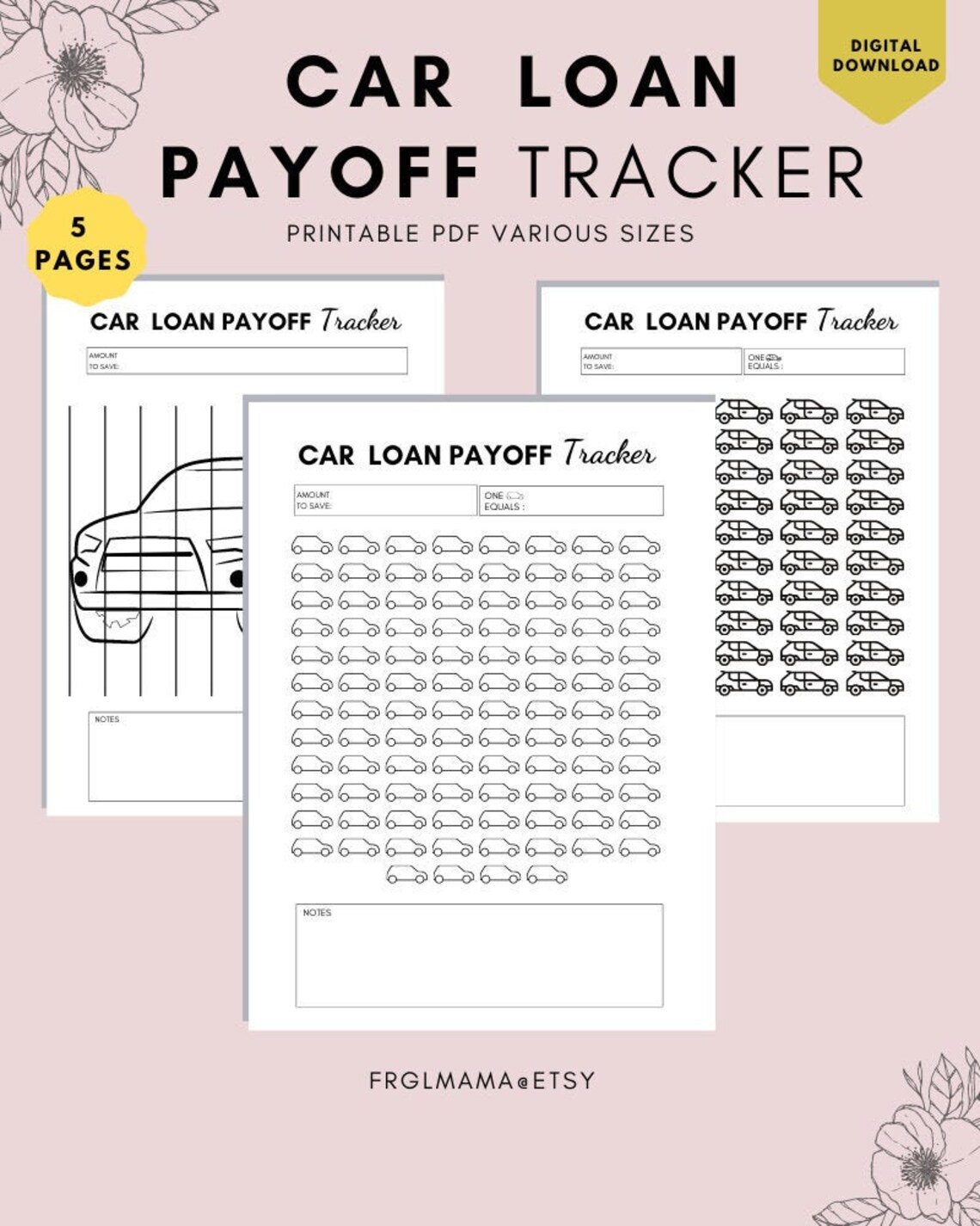 Car Payoff Tracker Car Loan Debt Payoff Tracker Printable Etsy España