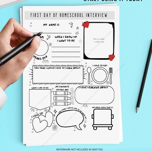 First Day of Homeschool Interview Printable, Homeschool Planner ...