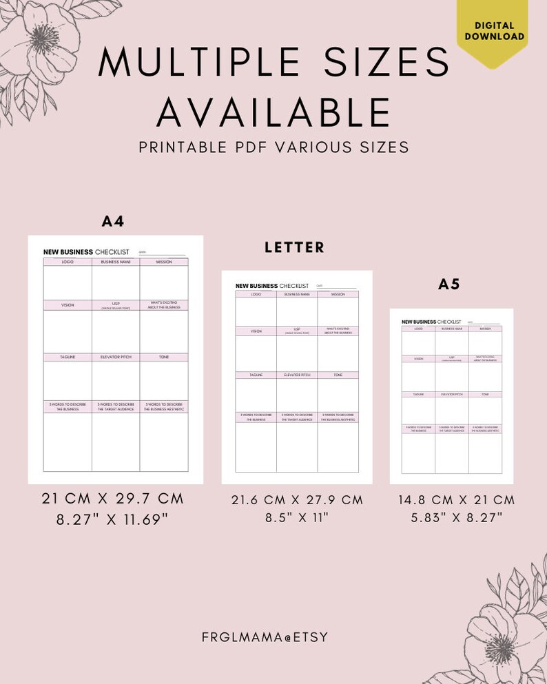 One Page Business Checklist: Small Business Branding (PDF Printable) - Etsy