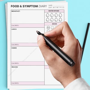 Daily Food & Symptom Diary Printable, Printable Daily Food Journal ...
