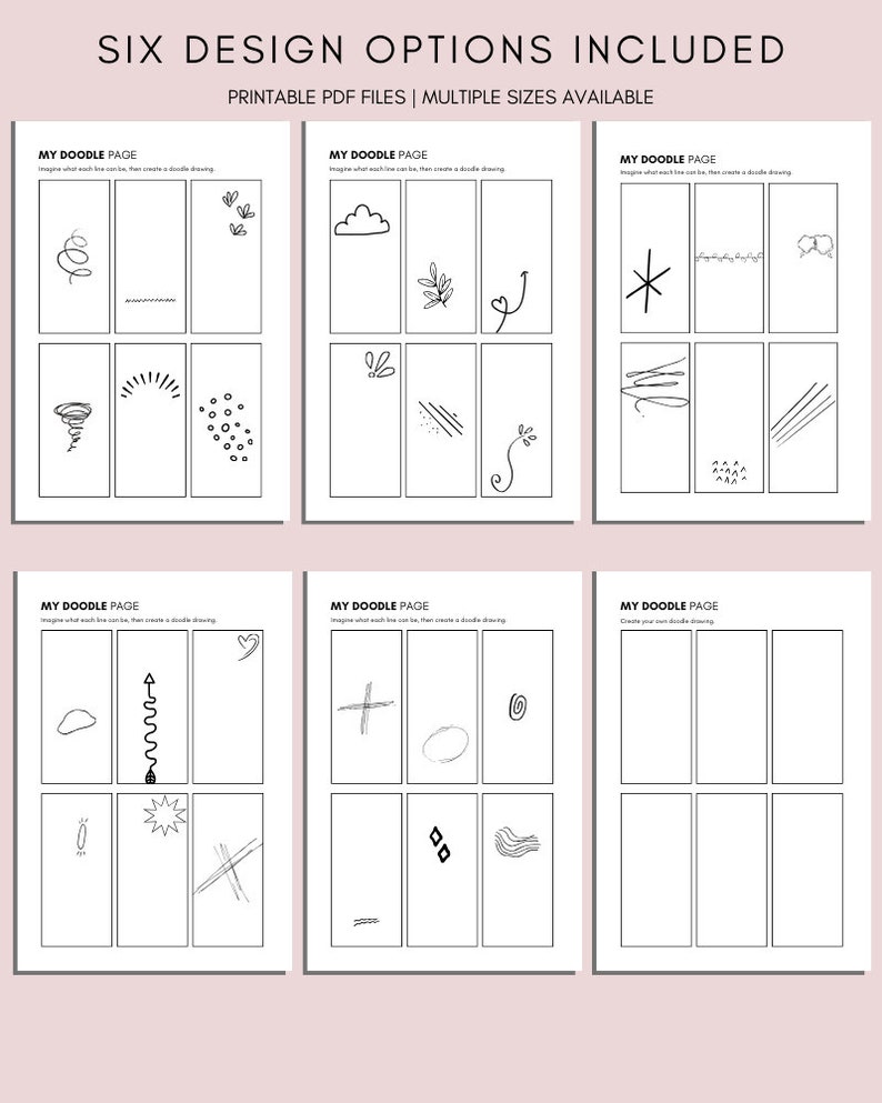 Doodle Pdf Pages Doodle Challenge: Printable Journal Pages for Kids & Adults (PDF) - Etsy